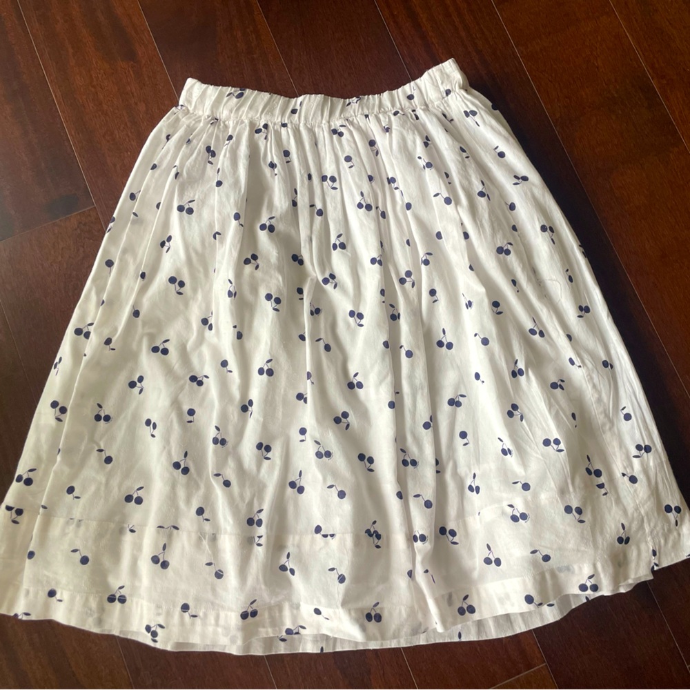 Bonpoint white and blue skirt girls size 14.